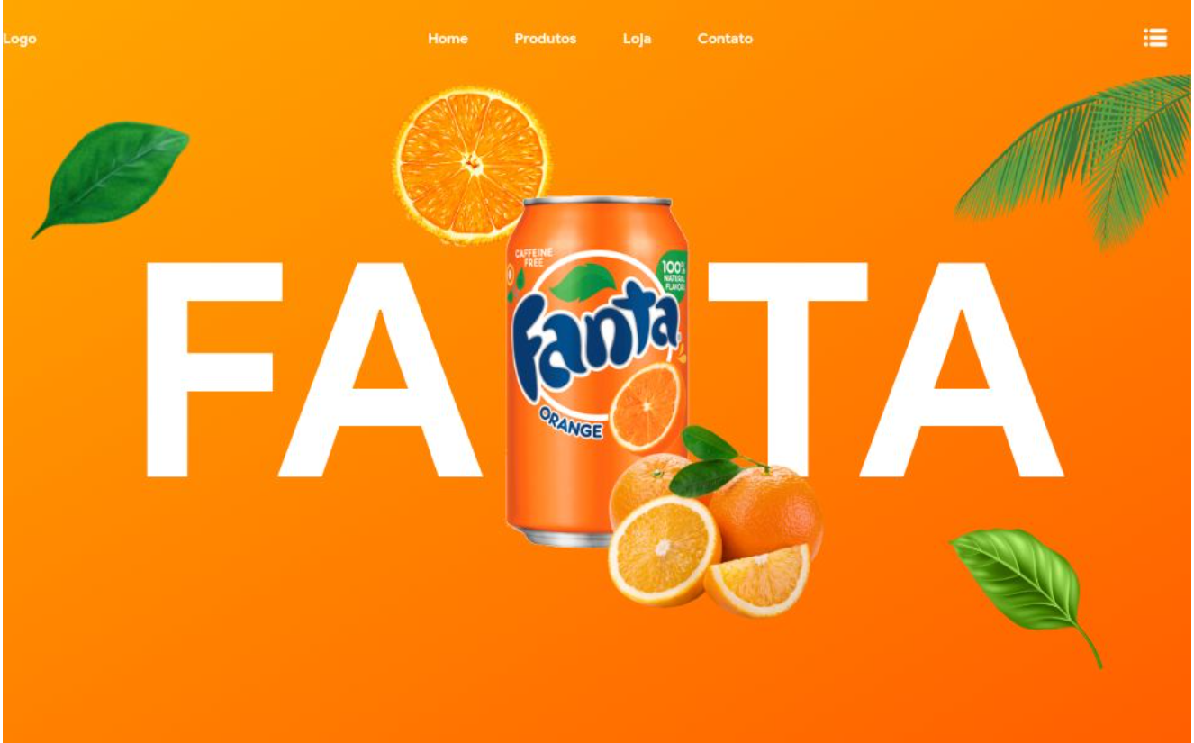 Página inicial do projeto Site Fanta
