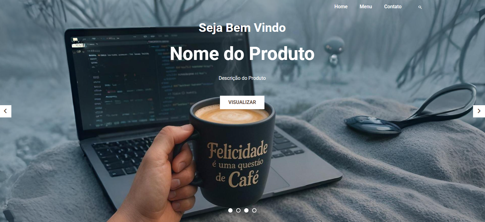 Página inicial do projeto Loja de Café